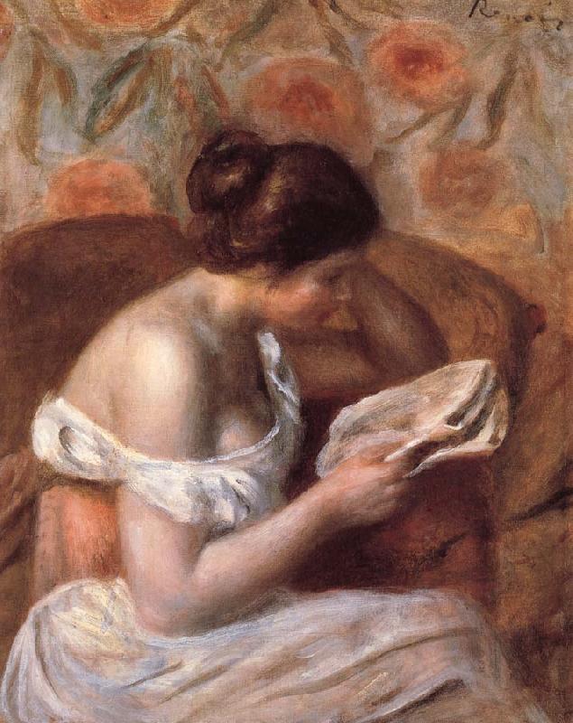 Pierre Auguste Renoir woman reading oil painting picture